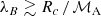 $$ \begin{aligned} \lambda _{B} \gtrsim R_c \, / \, \mathcal{M} _{\rm A} \end{aligned} $$