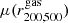$ \mu(r^{\mathrm{gas}}_{200,500}) $