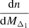 $ \frac{\mathrm{d} n}{\mathrm{d} M_{\Delta_1}} $