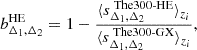 $$ \begin{aligned} b^\mathrm{HE}_{\Delta _1, \Delta _2} = 1 - \frac{\langle s_{\Delta _1, \Delta _2}^{\text{ The300-HE}} \rangle _{z_i}}{\langle s_{\Delta _1, \Delta _2}^{\text{ The300-GX}} \rangle _{z_i}}, \end{aligned} $$