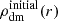 $ {\rho_{\mathrm{dm}}^{\mathrm{initial}}}(r) $
