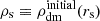 $ {\rho_{\mathrm{s}}}\equiv{\rho_{\mathrm{dm}}^{\mathrm{initial}}}({r_{\mathrm{s}}}) $