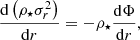 $$ \begin{aligned} \frac{\mathrm{d}\left({\rho _\star } {\sigma _r^2}\right)}{\mathrm{d}r}=-{\rho _\star }\frac{\mathrm{d}\Phi }{\mathrm{d}r}, \end{aligned} $$