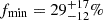$ {f_{\mathrm{min}}}=29^{+17}_{-12}\% $