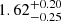 $ {1.62^{+0.20}_{-0.25}} $