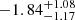 $ -1.84^{+1.08}_{-1.17} $