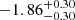 $ -1.86^{+0.30}_{-0.30} $