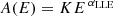 $$ \begin{aligned} A(E) = K E^{\,\alpha _{\mathrm{LLE}}}\, \end{aligned} $$