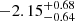 $ -2.15^{+0.68}_{-0.64} $