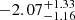 $ -2.07^{+1.33}_{-1.16} $