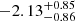 $ -2.13^{+0.85}_{-0.86} $