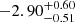 $ -2.90^{+0.60}_{-0.51} $