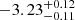 $ -3.23^{+0.12}_{-0.11} $