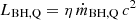 $ L_{\mathrm{BH, Q}} = \eta\, \dot{m}_{\mathrm{BH, Q}}\, c^2 $