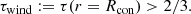 $$ \begin{aligned} \tau _{\rm wind} := \tau (r=R_{\rm con}) > 2/3. \end{aligned} $$