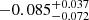 $ -0.085^{+0.037}_{-0.072} $