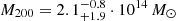 $ M_{200} = 2.1^{-0.8}_{+1.9} \cdot 10^{14}\,M_{\odot} $