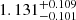 $ 1.131^{+0.109}_{-0.101} $