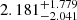 $ 2.181^{+1.779}_{-2.041} $