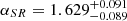 $ \alpha_{SR}= 1.629^{+0.091}_{-0.089} $