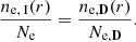 $$ \begin{aligned} \frac{n_{\mathrm{e},\text{ I}}(r)}{N_{\rm e}} = \frac{n_{\mathrm{e},\mathbf D }(r)}{N_{\mathrm{e},\mathbf D }}. \end{aligned} $$