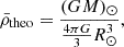 $$ \begin{aligned} \bar{\rho }_{\rm theo} = \frac{(GM)_\odot }{\frac{4\pi G}{3}R_\odot ^3}, \end{aligned} $$