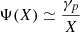 $ \Psi(X)\simeq \frac{\gamma_p}{X} $