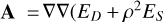 ${\bf{A}} = \nabla \nabla \left( {{E_D} + {\rho ^2}{E_S}} \right)$