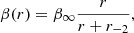 $$ \begin{aligned} \beta (r) = \beta _{\infty } \frac{r}{r + r_{-2}}, \end{aligned} $$