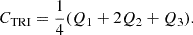 $$ \begin{aligned} C_{\mathrm{TRI} } = \frac{1}{4}(Q_1+2Q_2+Q_3). \end{aligned} $$