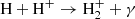 $ {\rm {H + H^+ \rightarrow H_2^+ + \gamma } } $