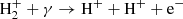 $ {\rm {H_2^+ + \gamma \rightarrow H^+ + H^+ + e^-} } $