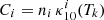 $ C_i = n_i\, \kappa ^i_{10}(T_k) $