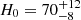 $ H_0=70^{+12}_{-8} $