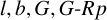 l, b, G, G-R p