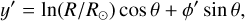 y^{\prime}=\ln \left(R / R_{\odot}\right) \cos \theta+\phi^{\prime} \sin \theta