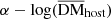 $ {\rm \alpha - log(\overline {DM}_{host})} $