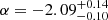 $ \alpha =-2.09^{+0.14}_{-0.10} $