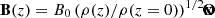 $ \mathbf{B}(z) = B_0\,(\rho(z)/\rho(z = 0))^{1/2} \mathbf{\hat{x}} $