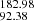 $ _{92.38}^{182.98} $