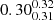 $ {0.30_{0.31}^{0.32}} $
