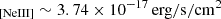 $ _{\mathrm{[NeIII]}}\sim 3.74 \times 10^{-17} \,\rm erg/s/cm^2 $