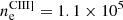 $ n_{\mathrm{e}}^{\mathrm{CIII]}} = 1.1\times10{^5} $