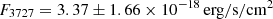$ F_{3727} = 3.37\pm1.66\times10^{-18}\,\rm erg/s/cm^2 $
