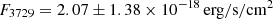 $ F_{3729} = 2.07\pm1.38\times10^{-18}\,\rm erg/s/cm^2 $