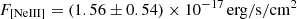 $ F_{\mathrm{[NeIII]}}=(1.56 \pm0.54)\times10^{-17}\,\rm erg/s/cm^2 $