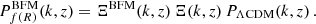 $$ \begin{aligned} P_{f(R)}^{\mathrm{BFM} }(k,z) = \Xi ^\mathrm{BFM} (k, z)\,\Xi (k,z)\,P_{\Lambda \mathrm{CDM} }(k,z)\,. \end{aligned} $$