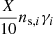 $ \frac {X}{10}n_{{\mathrm {s}},i}\gamma _i $