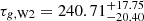 $ \tau _{g,{\rm W2}} = 240.71_{-20.40}^{+17.75} $