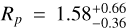 $\[R_{p}=1.58_{-0.36}^{+0.66} ~R_{J}\]$